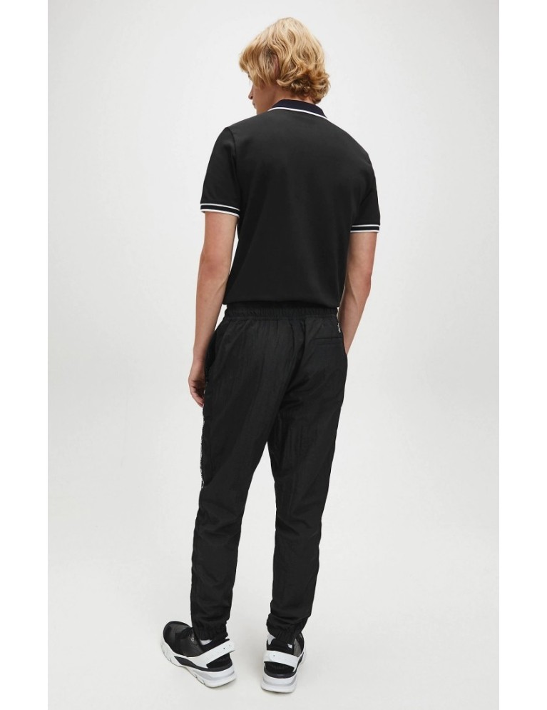 T-shirt CALVIN KLEIN tipping slim polo black